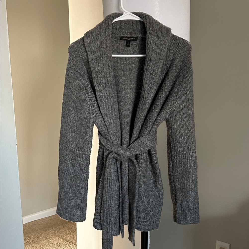 Banana Republic Charcoal Cardigan with Belt